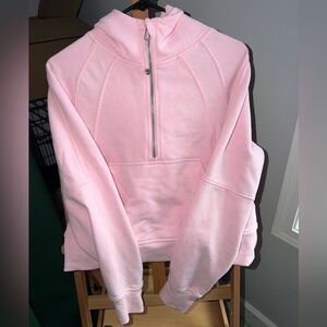 Baby pink Half-Zip Women's Hoodie